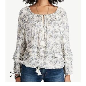 Denim &Supply Ralph Lauren Women's BohoBlouse Size S/P Paisley Pine/Olive Green